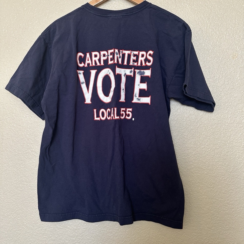 Carpenters Union Made in America Vote T-shirt Local 55 Size Large Retro